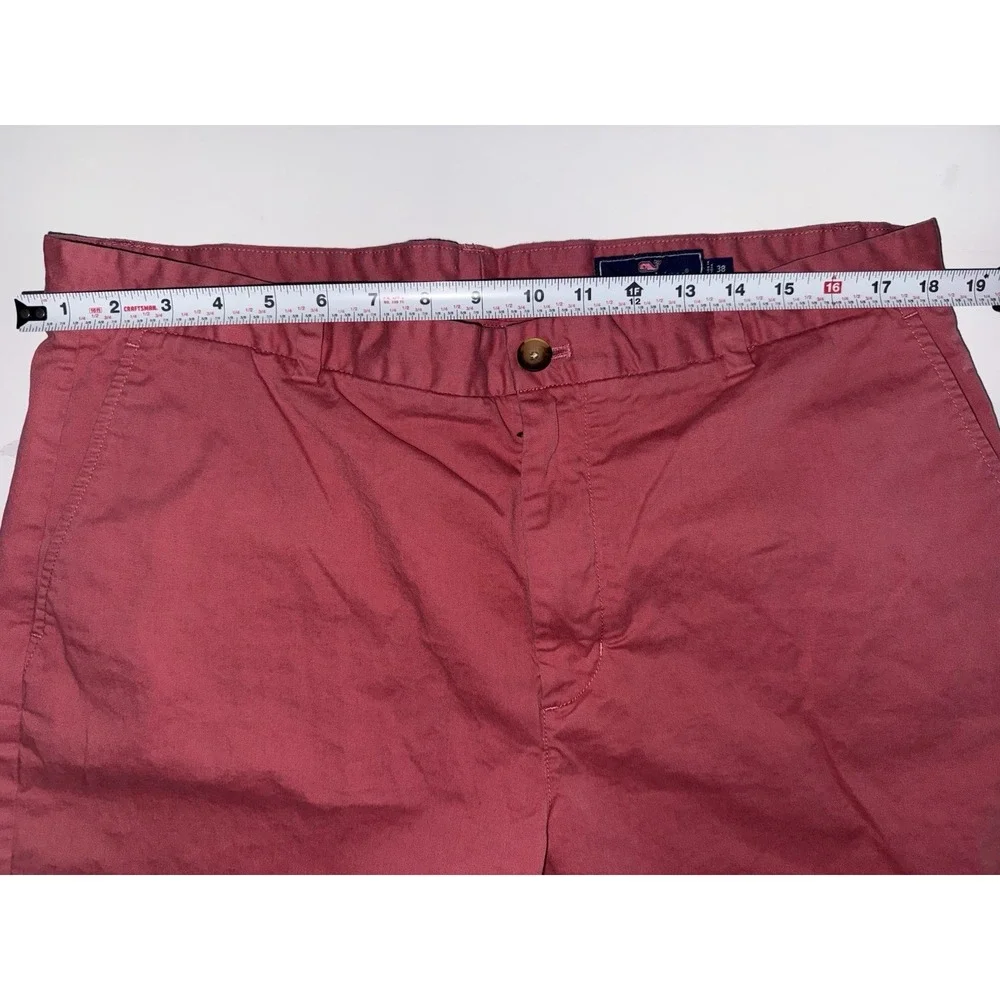 Vineyard Vines Club Shorts Flat Front Cotton Twill Nantucket Red Size 38 Preppy